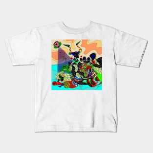 issues with the witches in classic goya remix with aliens and death patterns ecopop Kids T-Shirt